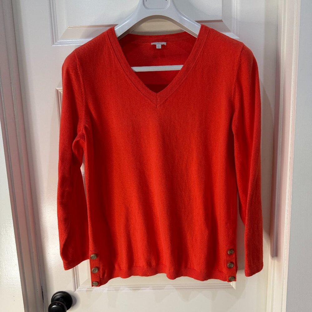 Paprika Orange Cotton blend V-neck by Talbots - XL
